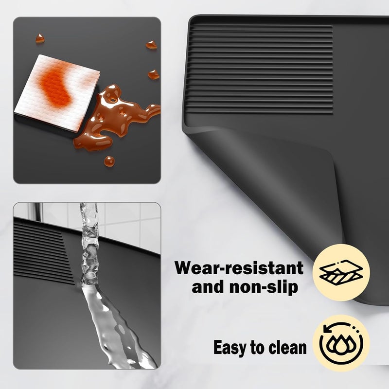 ZJSTRO Silicone Coffee Mat with a removable tamper mat for Ninja Luxe Cafe Accessories,23.5"x15.7"Anti-Slip Heat-Resistant Coffee Bar Mat for Ninja Luxe Cafe Espresso Machine - Image 4